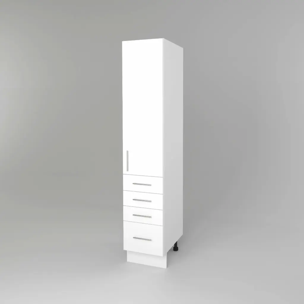 450mm pantry 4 drawer cabinet (Avant glossy white)