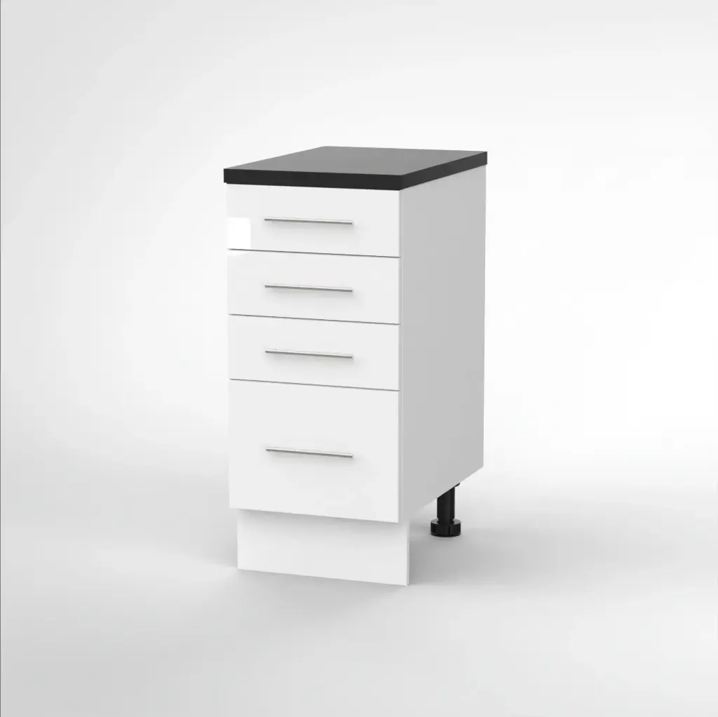 400mm 4 drawer base cabinet (Geneva gloss white)