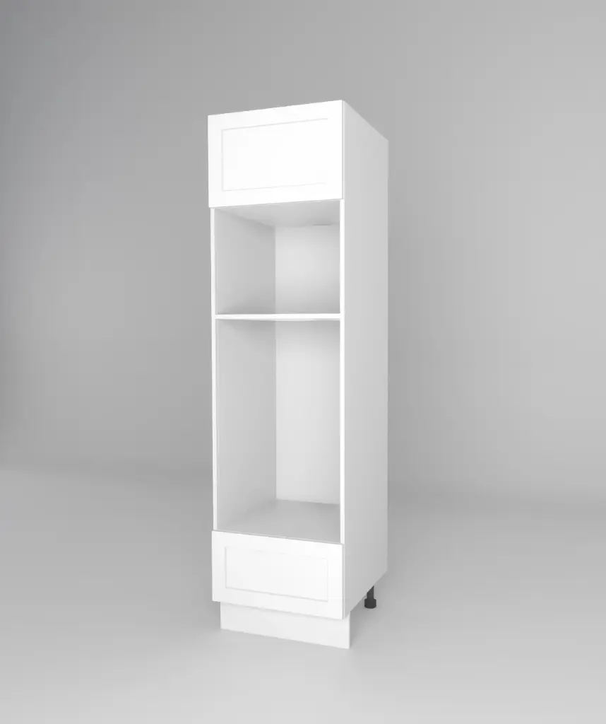 600mm double oven tower 1 drawer (Geneva shaker matte white) (Standard runners)