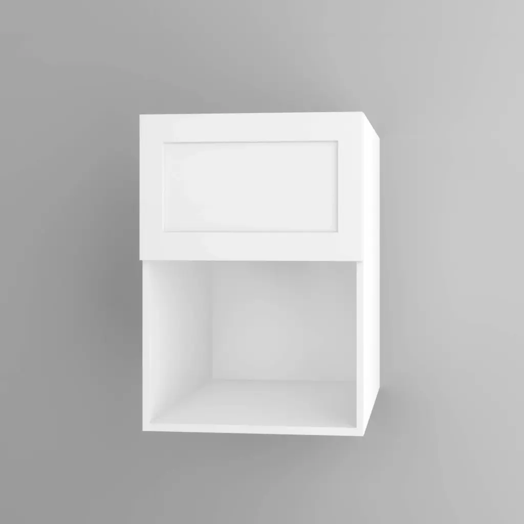 600mm wall microwave cabinet (Geneva shaker matte white)