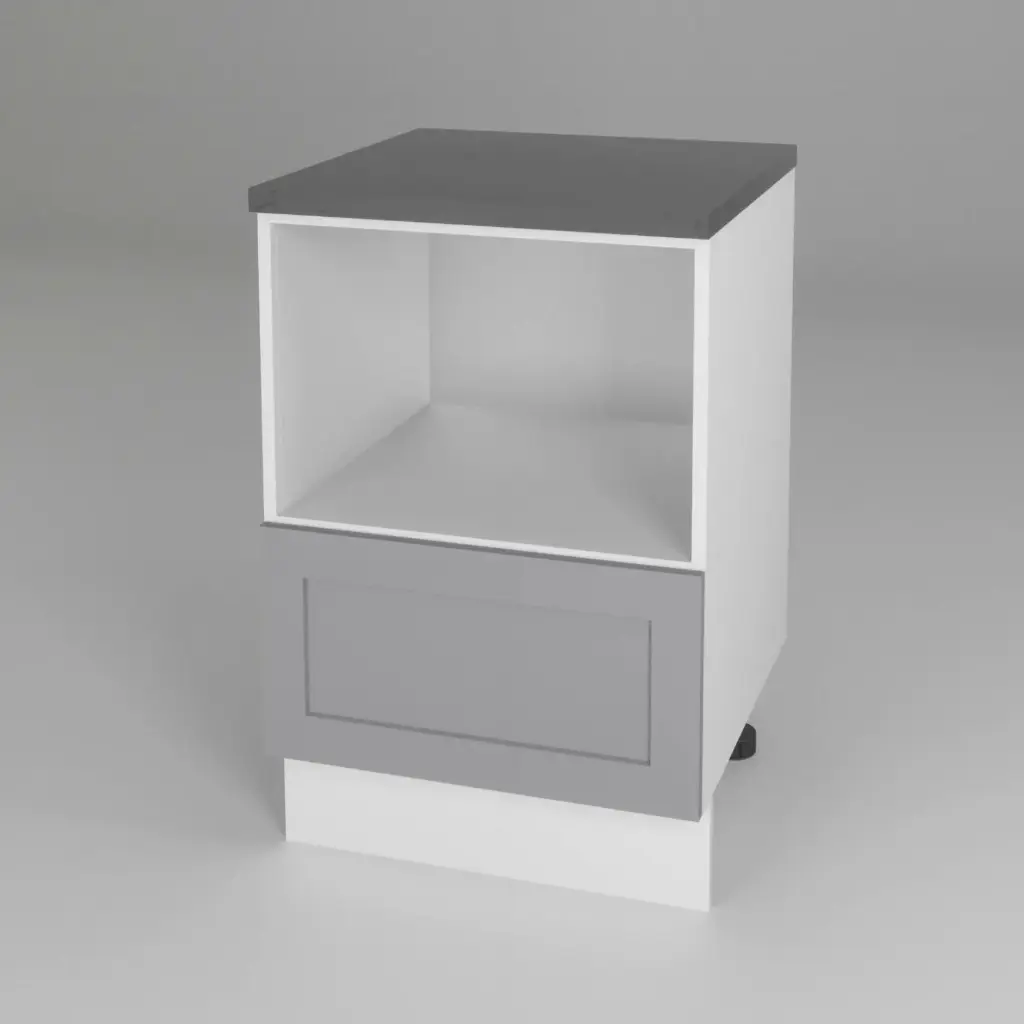 600mm microwave 1 drawer base cabinet (Geneva shaker matte grey)