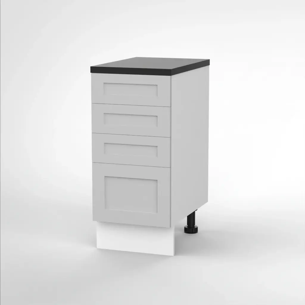 400mm 4 drawer base cabinet (Geneva shaker matte grey) (Standard runners)