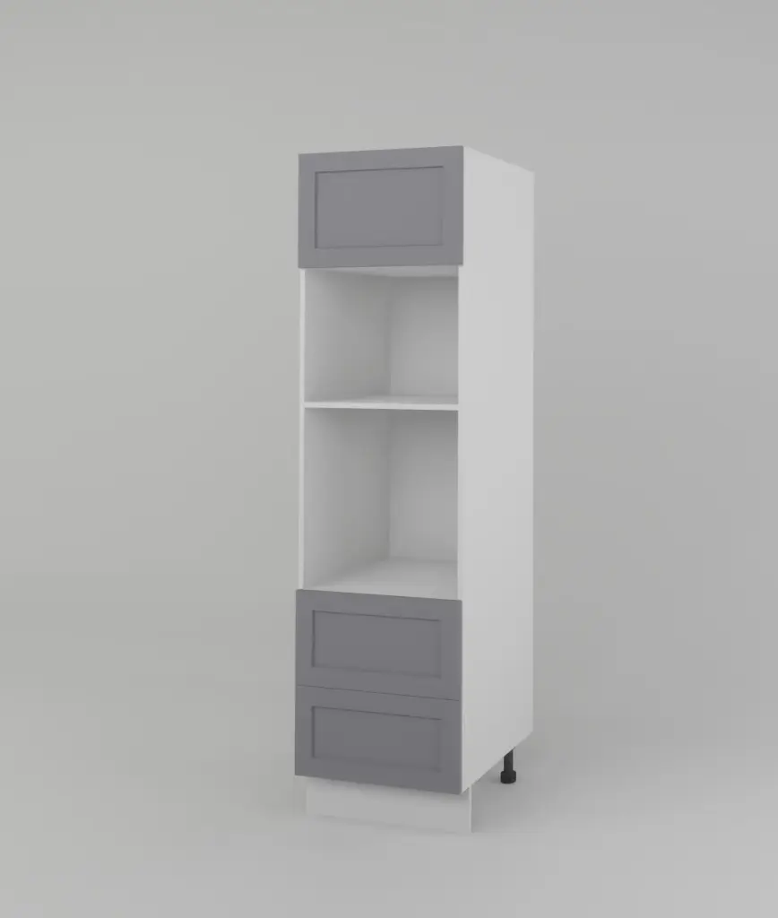 600mm oven tower 2 drawer  (Geneva shaker matte grey) (Standard runners)