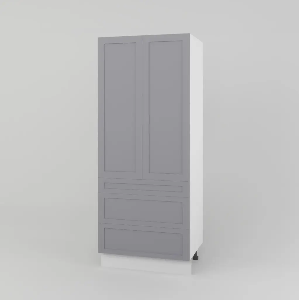 900mm pantry 3 drawer cabinet  (Geneva shaker matte grey)
