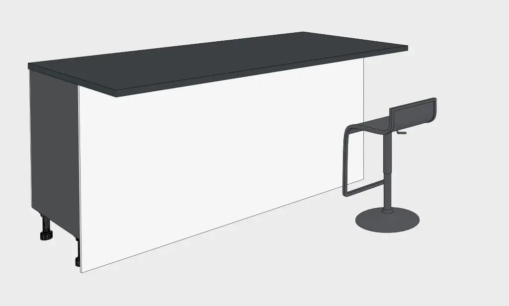 Breakfast bar back panel 870mm x 900mm