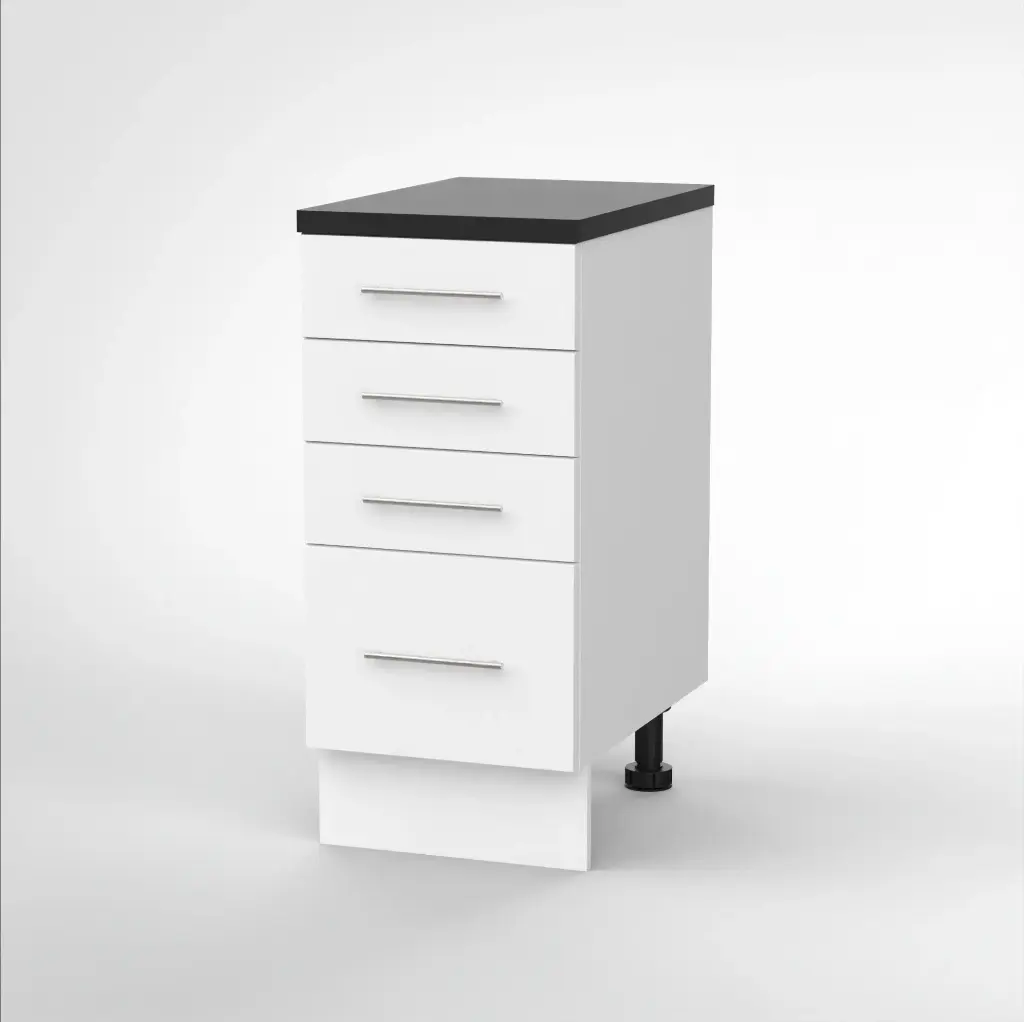 400mm 4 drawer base cabinet (Deco white) (Standard runners)