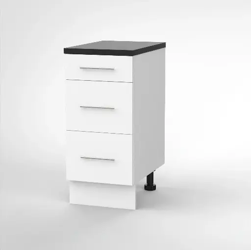 400mm 3 drawer base cabinet (Deco white)
