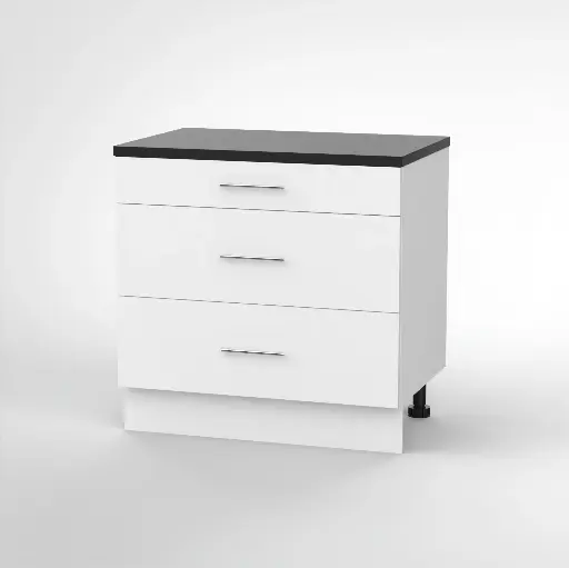 900mm 3 drawer base cabinet (Deco white)