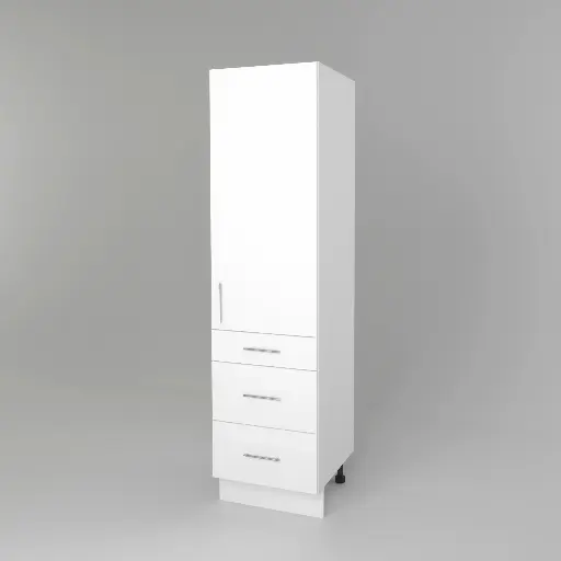 600mm pantry 3 drawer cabinet (Avant glossy white)