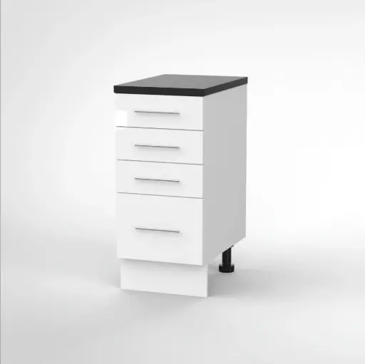 400mm 4 drawer base cabinet (Geneva gloss white)