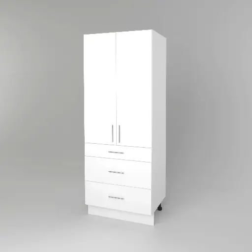 900mm pantry 3 drawer cabinet (Geneva gloss white)