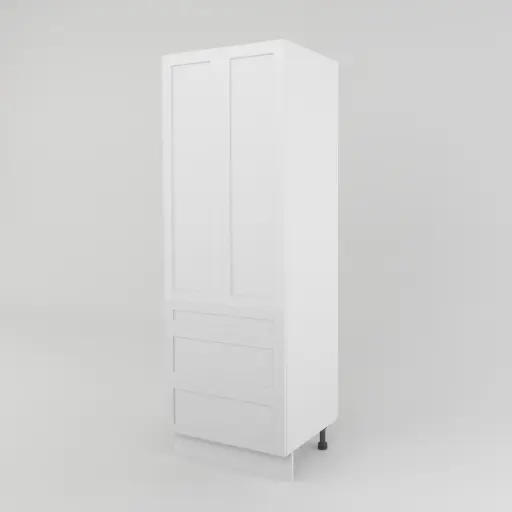 900mm pantry 3 drawer cabinet (Geneva shaker matte white)