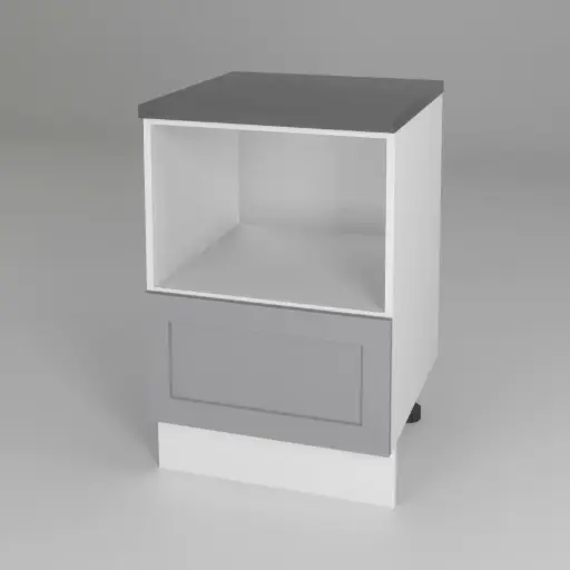 600mm microwave 1 drawer base cabinet (Geneva shaker matte grey)