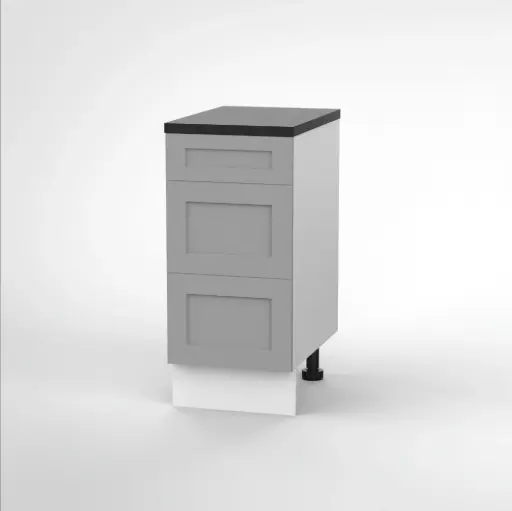 400mm 3 drawer base cabinet (Geneva shaker matte grey)
