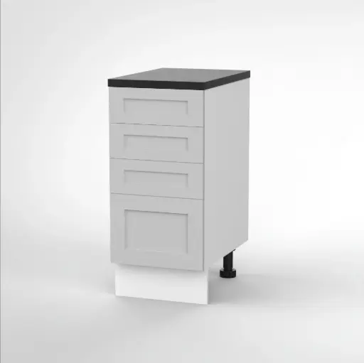 400mm 4 drawer base cabinet (Geneva shaker matte grey)