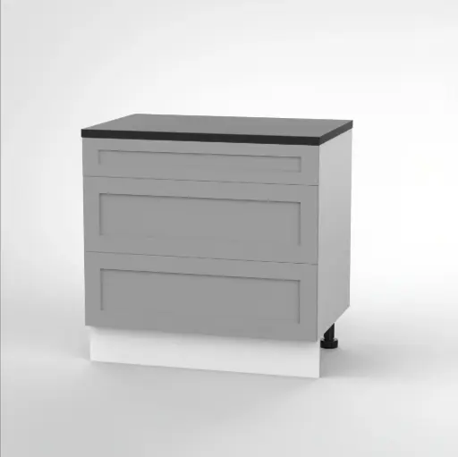 900mm 3 drawer base cabinet (Geneva shaker matte grey)